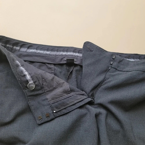 Express Shorts WOMEN'S Gray Bermuda Mid Rise Zip Fly Design Studio Editor 10 L - Picture 2 of 11